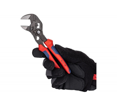 Переставные клещи-ключ Knipex 180 мм, 40 мм (1 1/2"), серые, 2К ручки, KN-8602180SB Переставные клещи-ключ Knipex 180 мм, 40 мм (1 1/2"), серые, 2К ручки, KN-8602180SB