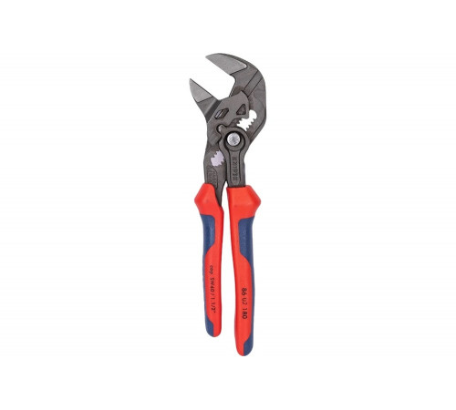 Переставные клещи-ключ Knipex 180 мм, 40 мм (1 1/2"), серые, 2К ручки, KN-8602180SB Переставные клещи-ключ Knipex 180 мм, 40 мм (1 1/2"), серые, 2К ручки, KN-8602180SB