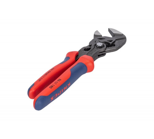 Переставные клещи-ключ Knipex 180 мм, 40 мм (1 1/2"), серые, 2К ручки, KN-8602180SB Переставные клещи-ключ Knipex 180 мм, 40 мм (1 1/2"), серые, 2К ручки, KN-8602180SB