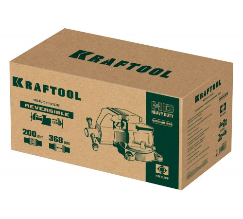 Слесарные тиски KRAFTOOL Reversible 200 мм, расход 368 мм 32705-200 Слесарные тиски KRAFTOOL Reversible 200 мм, расход 368 мм 32705-200