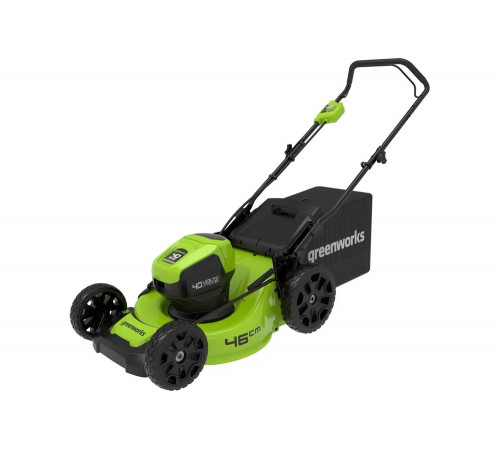 Бесщеточная аккумуляторная газонокосилка Greenworks GD40LM46HP 40 В, с 1 АКБ 4 А*ч и ЗУ 2514407UB Бесщеточная аккумуляторная газонокосилка Greenworks GD40LM46HP 40 В, с 1 АКБ 4 А*ч и ЗУ 2514407UB