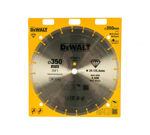 Круг алмазный сегментированный универсальный (350х25.4/20 мм) DEWALT DT40213