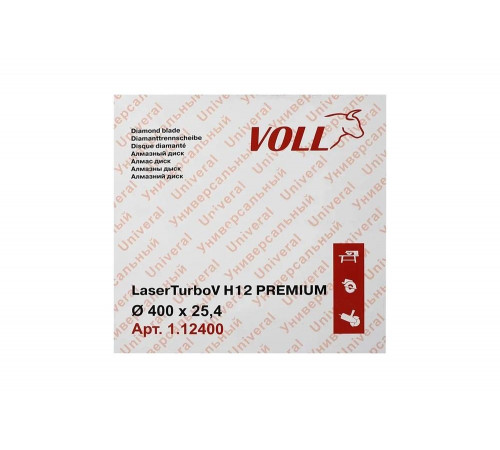 Алмазный диск LaserTurboV Н12 PREMIUM 400x25.4 мм VOLL 1.12400 Алмазный диск LaserTurboV Н12 PREMIUM 400x25.4 мм VOLL 1.12400