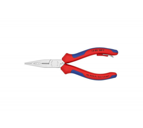 Плоскогубцы электрика для монтажа проводов Knipex L-160 мм, хром, страховочное крепление, блистер KN-1305160TBK Плоскогубцы электрика для монтажа проводов Knipex L-160 мм, хром, страховочное крепление, блистер KN-1305160TBK