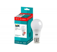 Лампа IEK LED A60 шар 12Вт 24-48В 4000К E27 LLE-A60-12-24-48-40-E27