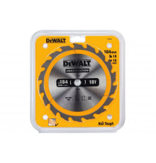 Пильный диск DEWALT DT1938, CONSTRUCTION по дереву с гвоздями 184/16 мм, 18 ATB +20 DT1938-QZ