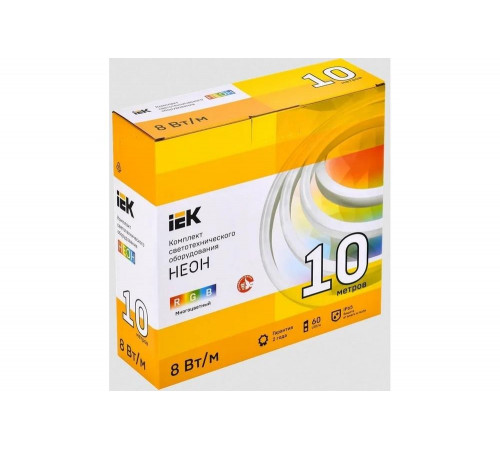 Комплект светодиодной подсветки "неон" IEK (лента led 10м lsr5-5050rgb60-8-ip65-220в + драйвер) LSR5-RGB-060-65-2-10-S0 Комплект светодиодной подсветки "неон" IEK (лента led 10м lsr5-5050rgb60-8-ip65-220в + драйвер) LSR5-RGB-060-65-2-10-S0