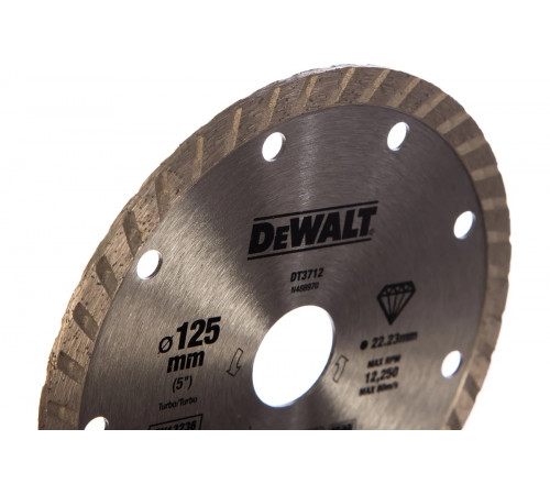 Диск алмазный отрезной Turbo (125х22.2 мм) для УШМ DEWALT DT 3712