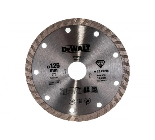 Диск алмазный отрезной Turbo (125х22.2 мм) для УШМ DEWALT DT 3712