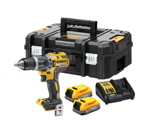 Аккумуляторная ударная дрель-шуруповерт DEWALT DCD796E2T, 18 В, 2000 об/мин, 34000 уд/мин, с 2 АКБ 1.7 Ач и ЗУ, в кейсе DCD796E2T-QW