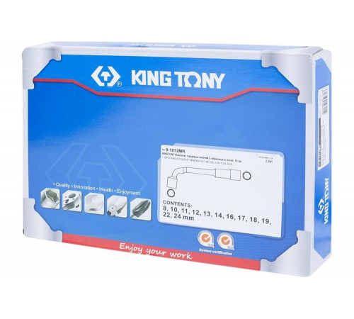 Набор торцевых ключей L-образных, ложемент, 12 предметов KING TONY 9-1812MR