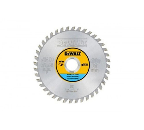 Пильный диск по нержавеющей стали 140/20 мм, 40 зубьев, MTCG10 DEWALT DT1918