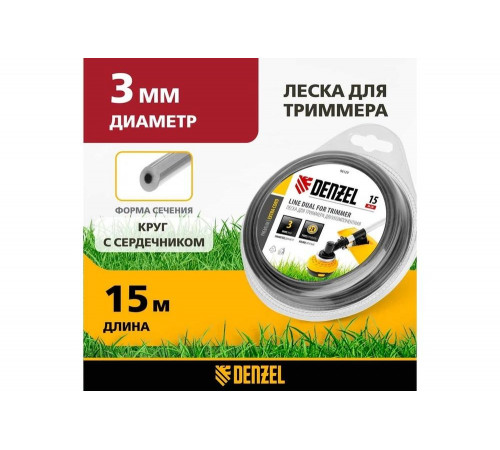 Леска двухкомпонентная EXTRA CORD (15 м; круг; 3 мм) для триммера DENZEL 96129