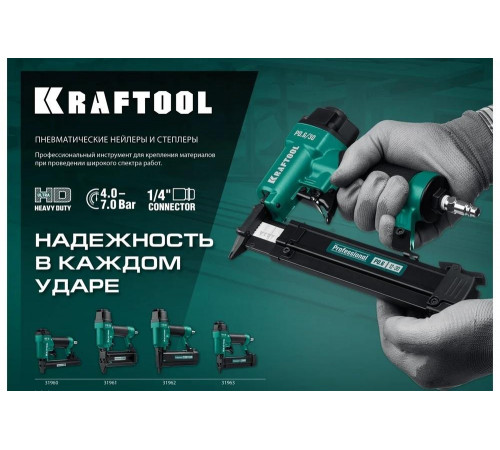 KRAFTOOL 6-16 мм, тип скоб 80, степлер пневматический 31960 KRAFTOOL 6-16 мм, тип скоб 80, степлер пневматический 31960