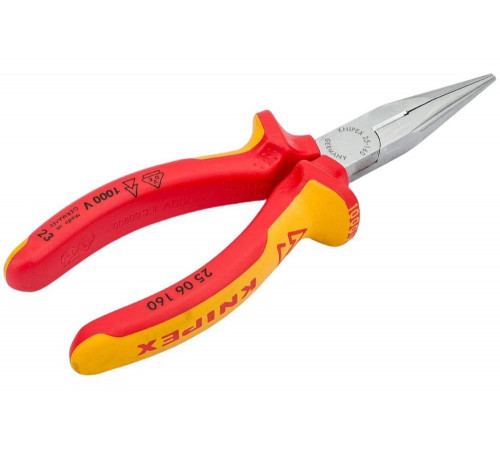 Диэлектрические длинногубцы с резцом KNIPEX KN-2506160SB Диэлектрические длинногубцы с резцом KNIPEX KN-2506160SB