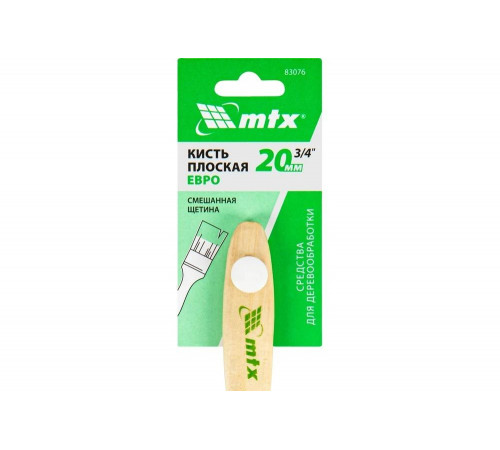 Кисть MTX плоская "Евро" 3/4", смешанная щетина, деревянная ручка 83076 Кисть MTX плоская "Евро" 3/4", смешанная щетина, деревянная ручка 83076