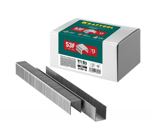 KRAFTOOL скобы тип 53F, 13 мм, скобы для степлера плоские 31787-13 KRAFTOOL скобы тип 53F, 13 мм, скобы для степлера плоские 31787-13