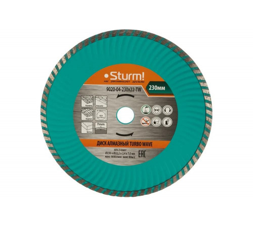 Алмазный диск Sturm 9020-04-230x22-TW Алмазный диск Sturm 9020-04-230x22-TW