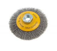 Щетка Тарелка (100 мм; М14; витая нержавеющая проволока 0.3 мм) для УШМ DENZEL 746083