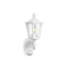 Настенный уличный светильник с датчиком движения Steinel L 15 S IP 44 white clear E27 1х60 Вт 617912