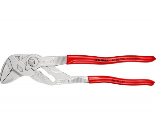Переставные клещи-ключ Knipex 52 мм (2"), длина 250 мм, хром, 1К ручки, KN-8603250SB Переставные клещи-ключ Knipex 52 мм (2"), длина 250 мм, хром, 1К ручки, KN-8603250SB