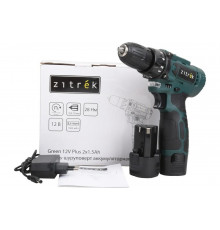 Дрель-шуруповерт аккумуляторная Zitrek Green 12V Plus, 12В, 2x1,5Ач 085-1014