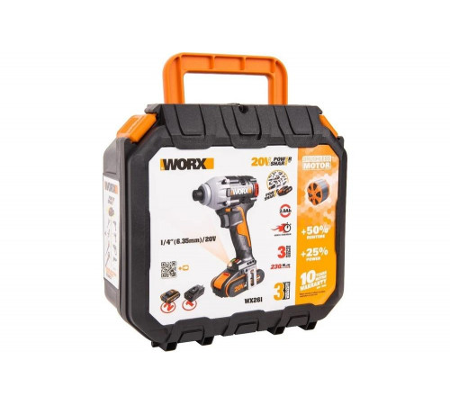 Бесщеточный ударный аккумуляторный винтоверт WORX WX261 Бесщеточный ударный аккумуляторный винтоверт WORX WX261