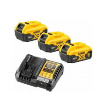 Набор Dewalt: 3 АКБ DCB184, Li-Ion, 18 В, 5 Ач и зарядное устройство DCB1104, 12/18 В, 4 A DCB1104P3 DCB1104P3-QW
