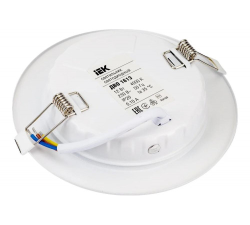 Светильник IEK ДВО 1613, LED, белый, круг, 12Вт, 4000К, IP20 LDVO0-1613-12-4000-K01