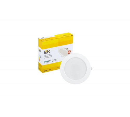 Светильник IEK ДВО 1613, LED, белый, круг, 12Вт, 4000К, IP20 LDVO0-1613-12-4000-K01