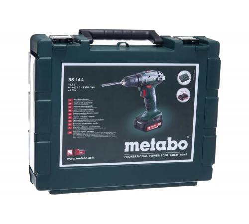 Аккумуляторная дрель Metabo BS 14.4 1x2.0 Ач, Li-Ion, 10 мм, кейс 602206510