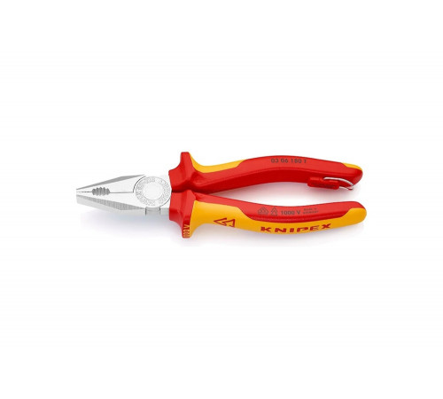Плоскогубцы комбинированные, со страховочным креплением, 180 мм KNIPEX KN-0306180TBK Плоскогубцы комбинированные, со страховочным креплением, 180 мм KNIPEX KN-0306180TBK