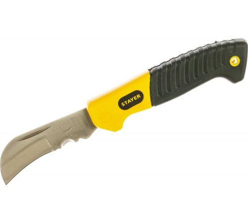 STAYER складной, изогнутое лезвие, нож монтерский SK-С 45409 Professional STAYER складной, изогнутое лезвие, нож монтерский SK-С 45409 Professional