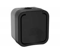 Розетка IEK Tors 1-я с з/к кр. 16а ip55 ts120 графит TS-R16-16-55-K53