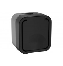 Розетка IEK Tors 1-я с з/к кр. 16а ip55 ts120 графит TS-R16-16-55-K53