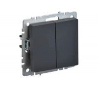 Проходной 2-клавишный выключатель IEK Brite 10а вс10-2-6-брг графит BR-V22-0-10-K53