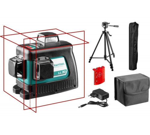 KRAFTOOL линейный лазерный нивелир со штативом LL3D 3 34640-3 Professional KRAFTOOL линейный лазерный нивелир со штативом LL3D 3 34640-3 Professional
