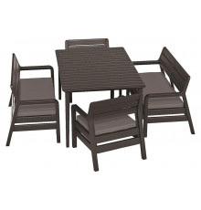 Комплект с обеденным столом Keter Delano set with Lima table 160 коричневый 235952