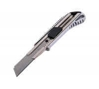 Нож с выдвижным лезвием Вихрь 18 мм, металллический корпус, автоматический фиксатор, 73/10/10/1