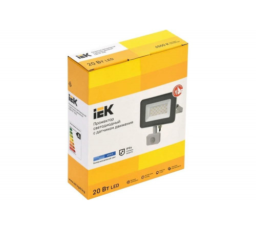 Светодиодный прожектор IEK СДО 07-20Д, серый, с датчиком движения, IP54 LPDO702-20-K03 Светодиодный прожектор IEK СДО 07-20Д, серый, с датчиком движения, IP54 LPDO702-20-K03