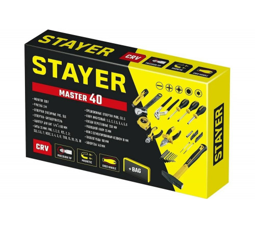 STAYER 40 шт., универсальный набор инструмента для дома Master 40 22052-H40 STANDARD