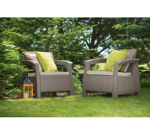 Комплект кресел Keter Corfu duo set 2 шт., капучино 258977
