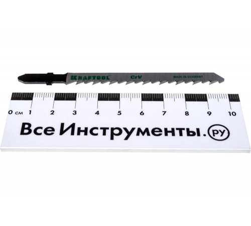 Пилки для электролобзика 5 шт. (Cr-V; чистый рез; EU-хвост.; шаг 4 мм, 75 мм) по дереву, ДСП, ДВП KRAFTOOL 159511-4-S5 Пилки для электролобзика 5 шт. (Cr-V; чистый рез; EU-хвост.; шаг 4 мм, 75 мм) по дереву, ДСП, ДВП KRAFTOOL 159511-4-S5