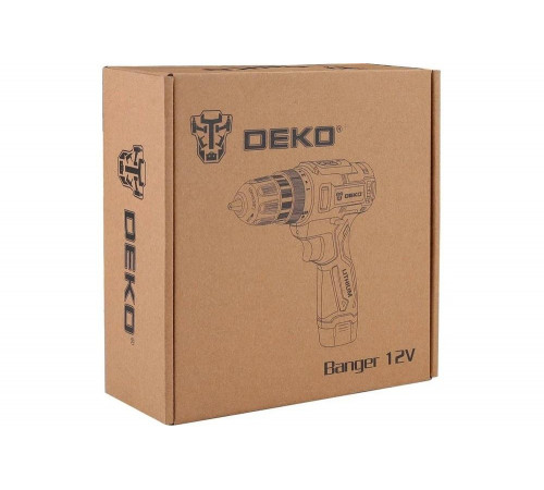 Аккумуляторная дрель-шуруповерт DEKO Banger 12V Li-Ion, 26Нм, 2х1.8 Ач, з/у 063-4169