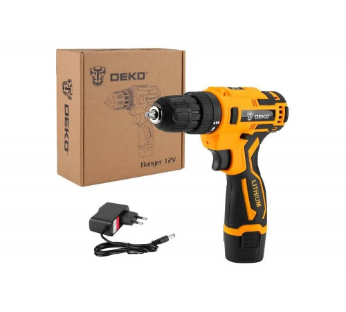 Аккумуляторная дрель-шуруповерт DEKO Banger 12V Li-Ion, 26Нм, 2х1.8 Ач, з/у 063-4169