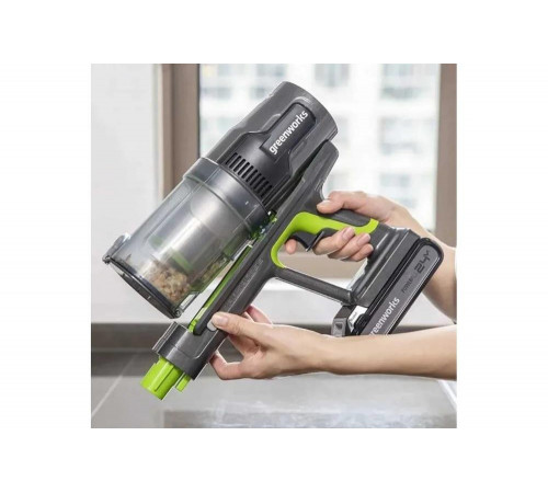 Беспроводной вертикальный аккумуляторный пылесос Greenworks 24V, без АКБ и ЗУ 4701407 Беспроводной вертикальный аккумуляторный пылесос Greenworks 24V, без АКБ и ЗУ 4701407