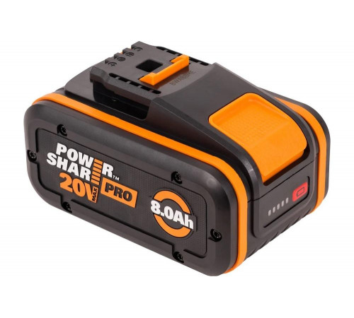 Мощный аккумулятор WORX WA3648 20V с ёмкостью 8 Ач Мощный аккумулятор WORX WA3648 20V с ёмкостью 8 Ач