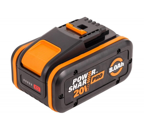 Мощный аккумулятор WORX WA3648 20V с ёмкостью 8 Ач Мощный аккумулятор WORX WA3648 20V с ёмкостью 8 Ач