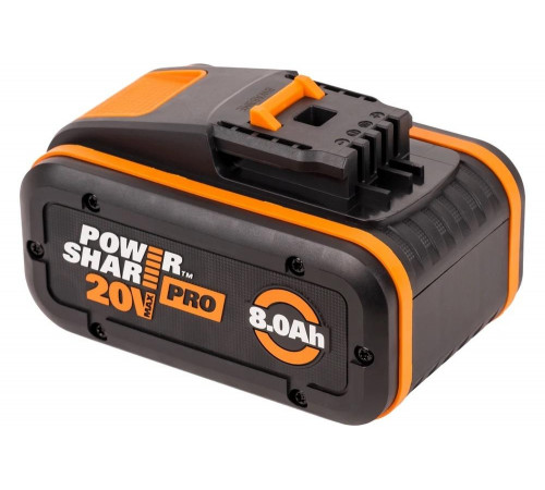 Мощный аккумулятор WORX WA3648 20V с ёмкостью 8 Ач Мощный аккумулятор WORX WA3648 20V с ёмкостью 8 Ач