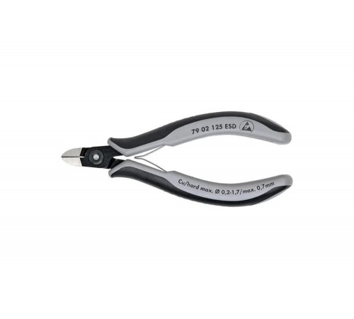 Прецизионные бокорезы Knipex esd, округлая головка, 125 мм, 2-комп антистат, ручки KN-7902125ESDSB Прецизионные бокорезы Knipex esd, округлая головка, 125 мм, 2-комп антистат, ручки KN-7902125ESDSB